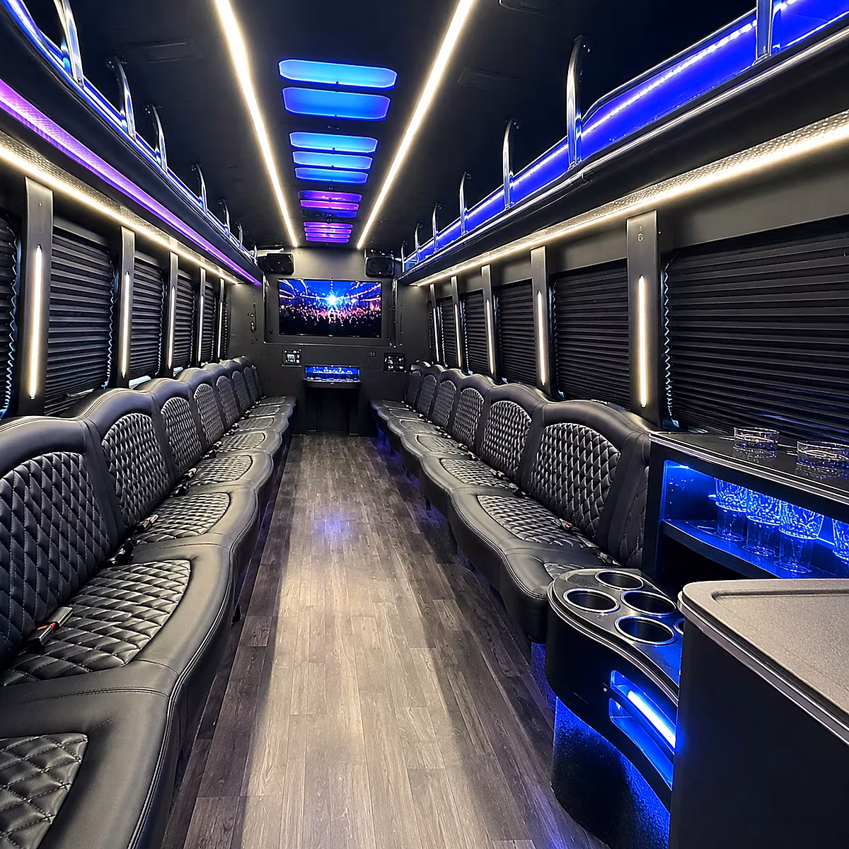 flower mound night on town party bus rental