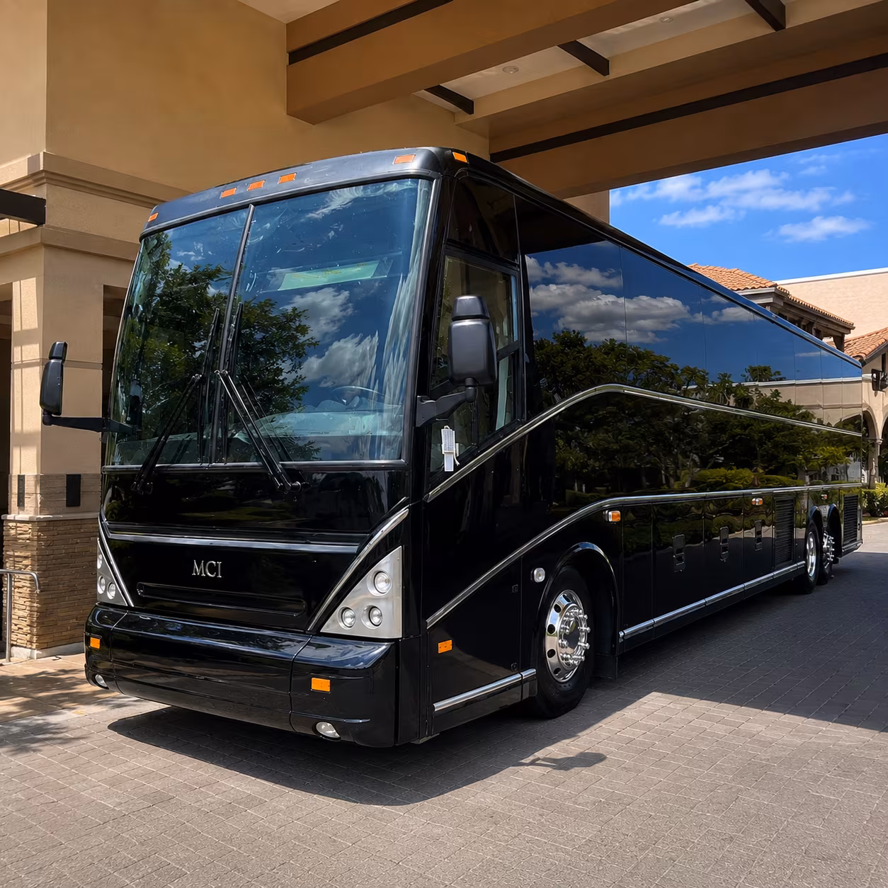 irving charter bus rental exterior